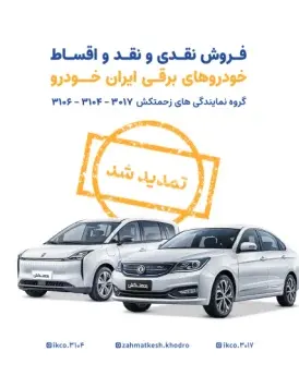 فراخوان فروش خودرو های برقی